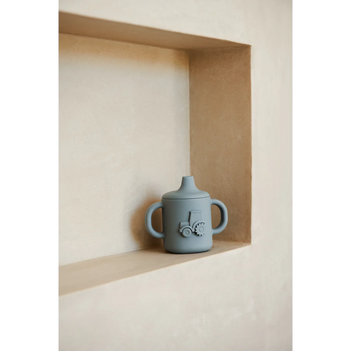 Amelio Sippy Cup Blue Fog | Tractor drinking cup from Liewood 