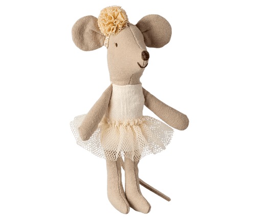 Ballerina Maus, kleine Schwester in cremefarben - pilzessono.shop - zauberhafte Kinderdinge