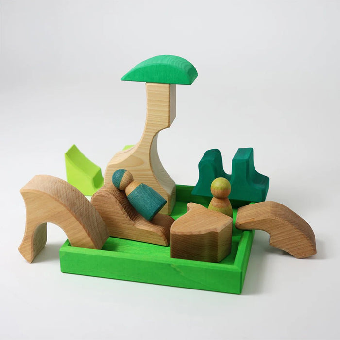 Bauspiel Grün - pilzessono.shop - zauberhafte Kinderdinge