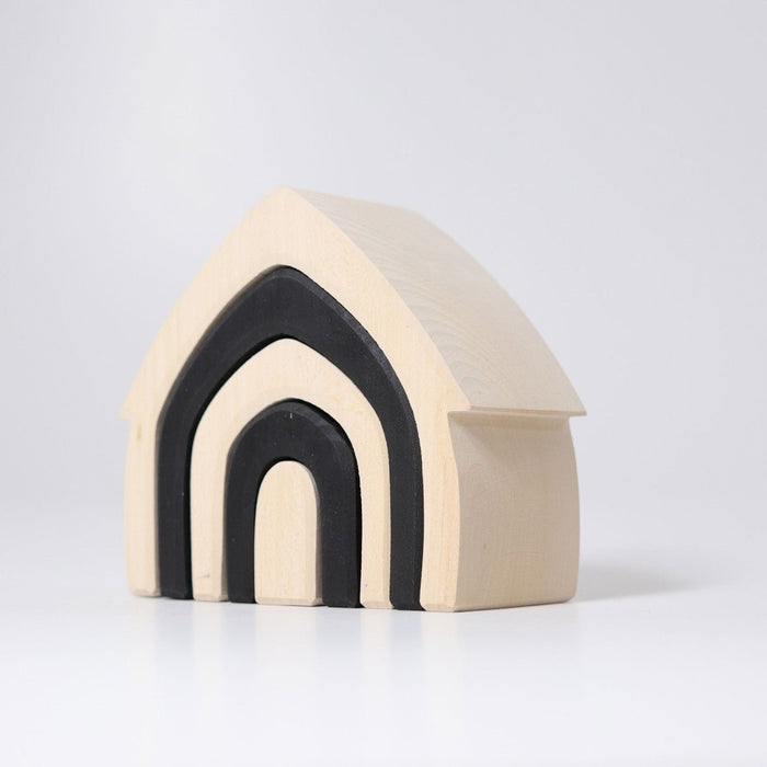 Bauspiel Haus Monochrom - pilzessono.shop - zauberhafte Kinderdinge