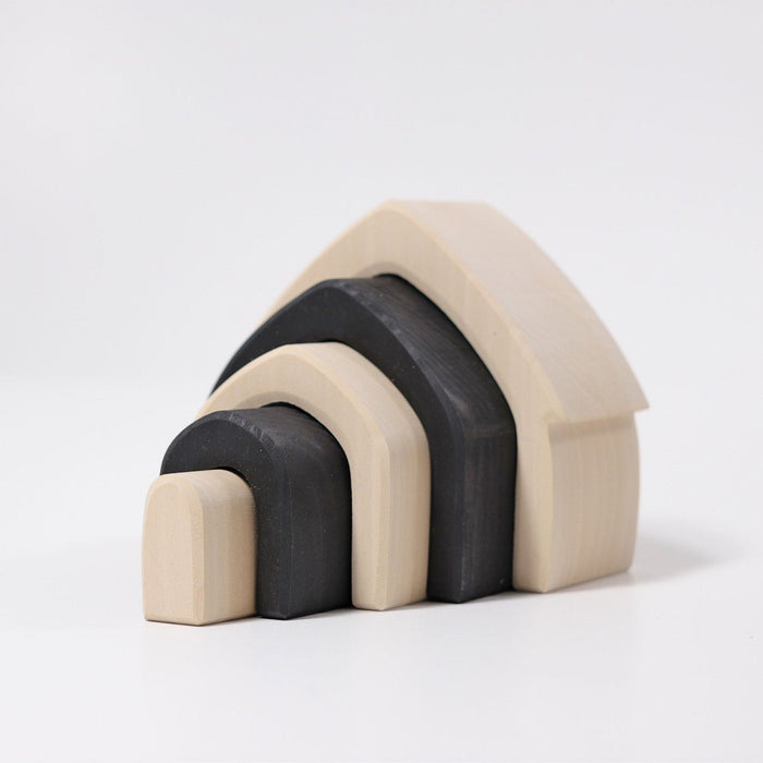 Bauspiel Haus Monochrom - pilzessono.shop - zauberhafte Kinderdinge