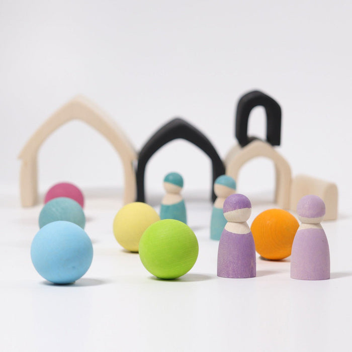 Bauspiel Haus Monochrom - pilzessono.shop - zauberhafte Kinderdinge