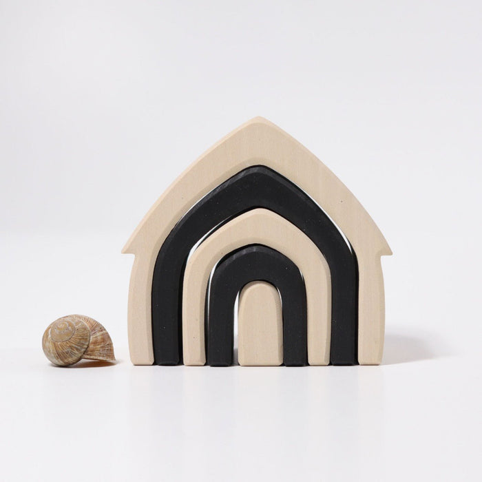 Bauspiel Haus Monochrom - pilzessono.shop - zauberhafte Kinderdinge