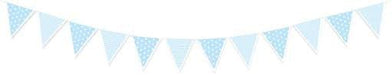 blaue Wimpelgirlande von Little Paper bei Pilzessin - pilzessono.shop - zauberhafte Kinderdinge