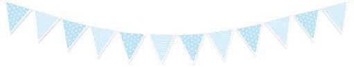 blaue Wimpelgirlande von Little Paper bei Pilzessin - pilzessono.shop - zauberhafte Kinderdinge