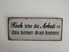 Blechschild: Hoch lebe die Arbeit - pilzessono.shop - zauberhafte Kinderdinge