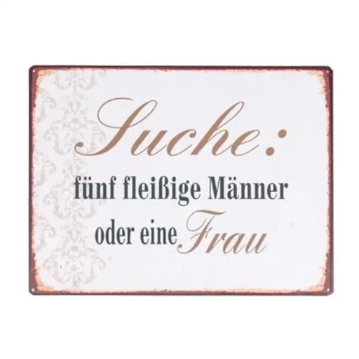 Blechschild: Suche 5 fleißige Männer... - pilzessono.shop - zauberhafte Kinderdinge