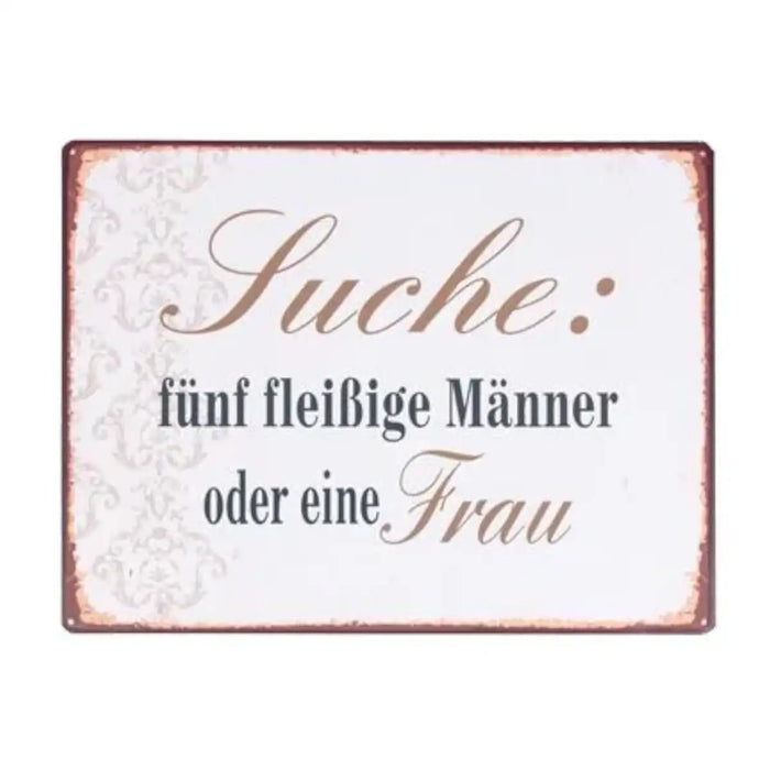 Blechschild: Suche 5 fleißige Männer... - pilzessono.shop - zauberhafte Kinderdinge