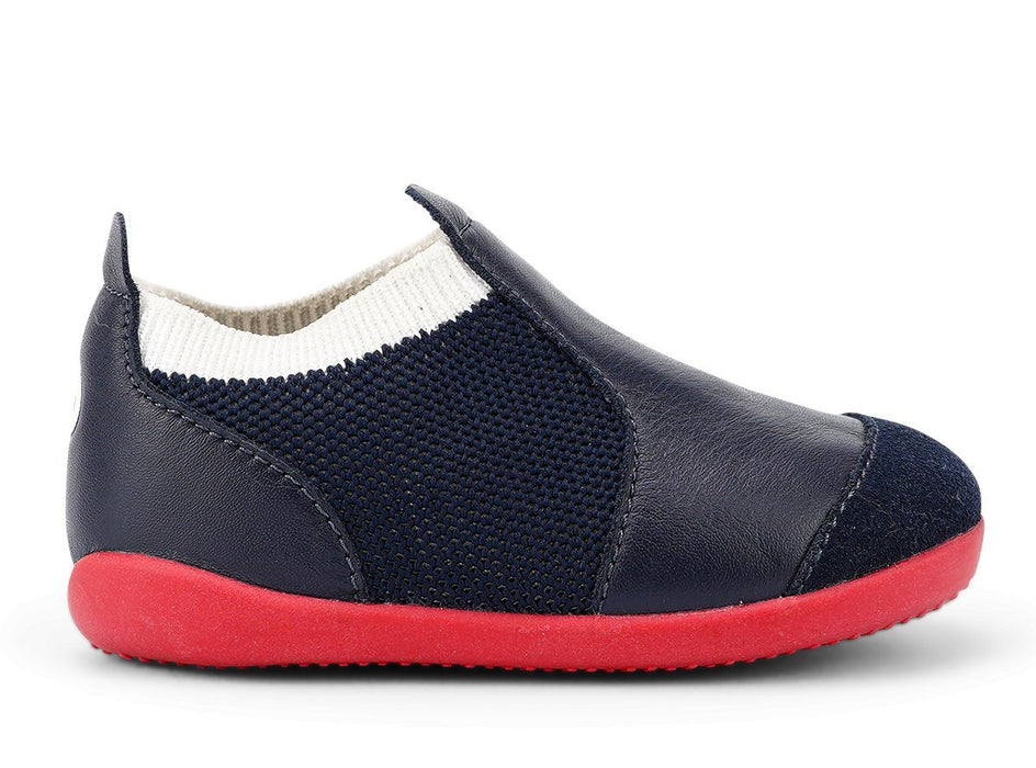 Bobux Aktiv Knit Navy + white - pilzessono.shop - zauberhafte Kinderdinge