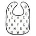 Design Letters Lätzchen weiß – beschichtete Baumwolle, waschbar - pilzessono.shop - zauberhafte Kinderdinge