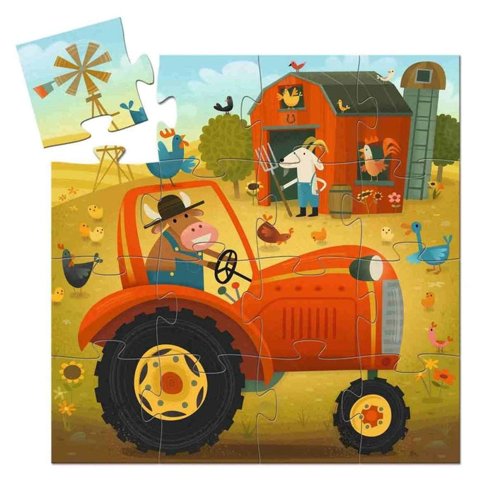 Djeco Puzzle in der Schachtel Traktor 16 Teile - pilzessono.shop - zauberhafte Kinderdinge