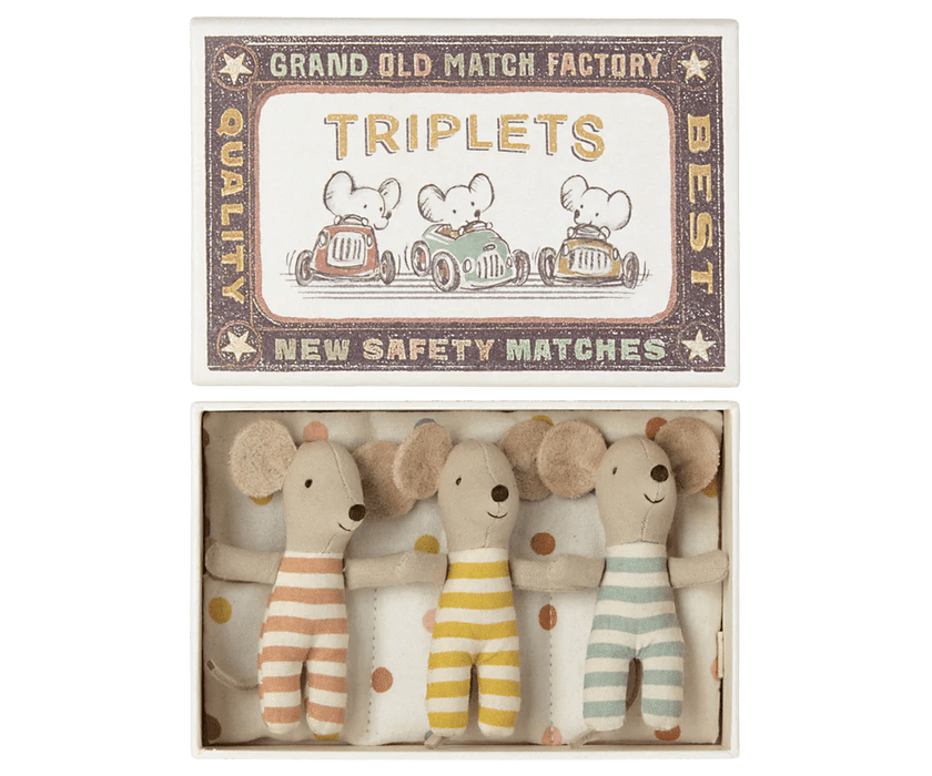 Drillinge - Babymäuse in der Streichholzschachtel - pilzessono.shop - zauberhafte Kinderdinge