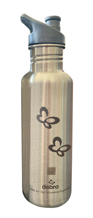 Edelstahlflasche Brushed Stainless Classic Narrow mit Schmetterlingdesign - pilzessono.shop - zauberhafte Kinderdinge