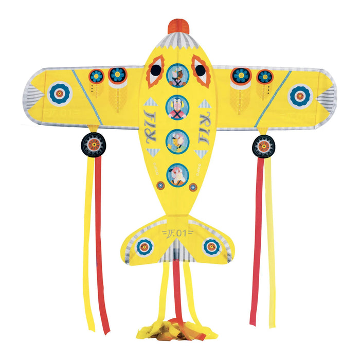 Flugzeug - Drachen mit bunten Bändern – inkl. Stofftasche - pilzessono.shop - zauberhafte Kinderdinge