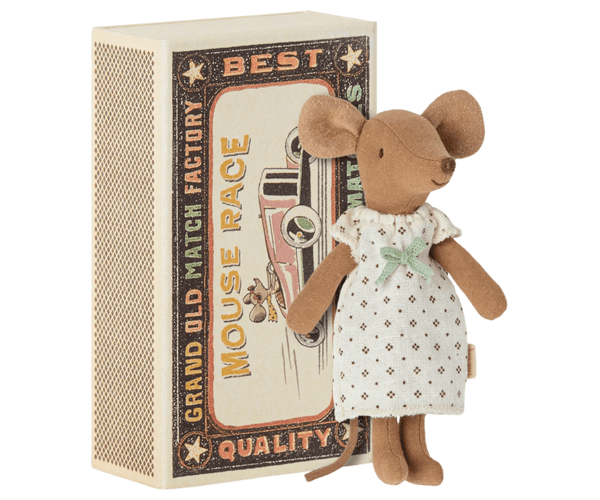 Große Schwester Maus in der Streichholzschachtel - pilzessono.shop - zauberhafte Kinderdinge