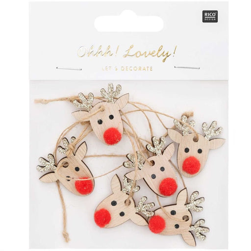 Holzhänger Rentier 🦌 glitter gold - pilzessono.shop - zauberhafte Kinderdinge