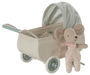 Kinderwagen mit Babymaus in Minze - pilzessono.shop - zauberhafte Kinderdinge