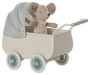 Kinderwagen mit Babymaus in Minze - pilzessono.shop - zauberhafte Kinderdinge
