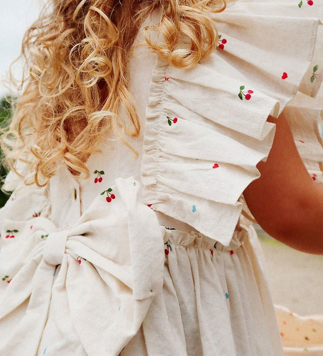 Kleid Evia Bow | 🍒 cherry coeur von Konges Sløjd - pilzessono.shop - zauberhafte Kinderdinge
