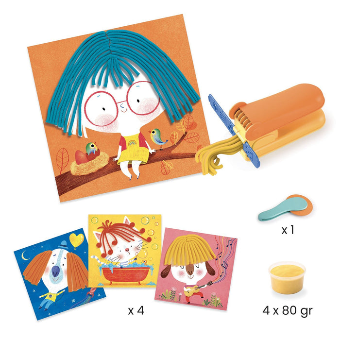 Knetspiel für Kinder ab 3 Jahren Locken und glattes Haar - pilzessono.shop - zauberhafte Kinderdinge