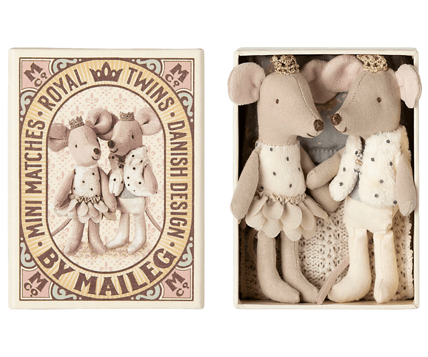 Königliche Zwillingsmäuse : kleine Schwester & kleiner Bruder - pilzessono.shop - zauberhafte Kinderdinge