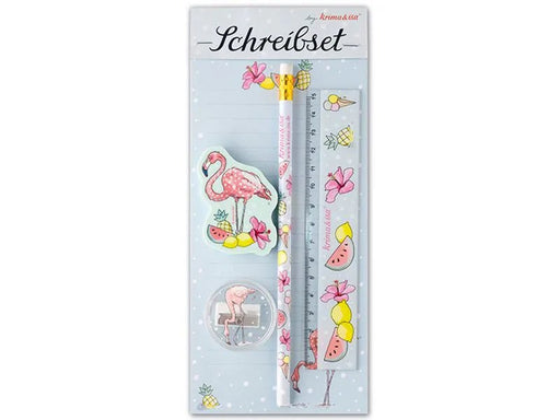 krima & isa Schreibset FLAMINGO – Alles dabei für kleine Schreibtalente - pilzessono.shop - zauberhafte Kinderdinge