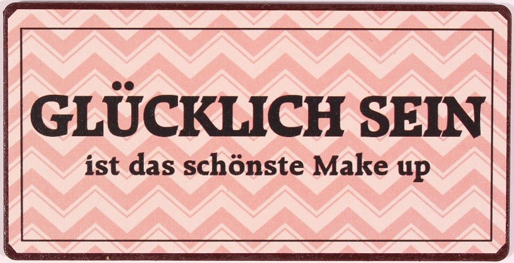 Kühlschrankmagnet "Glücklich sein ist das schönste Make up" - pilzessono.shop - zauberhafte Kinderdinge