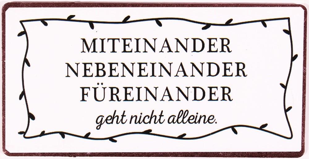 Kühlschrankmagnet Miteinander, nebeneinander, füreinander... - pilzessono.shop - zauberhafte Kinderdinge