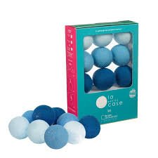 LED - Lichterkette Kinder „Blautöne“ – 9 Kugeln mit USB - Anschluss - pilzessono.shop - zauberhafte Kinderdinge