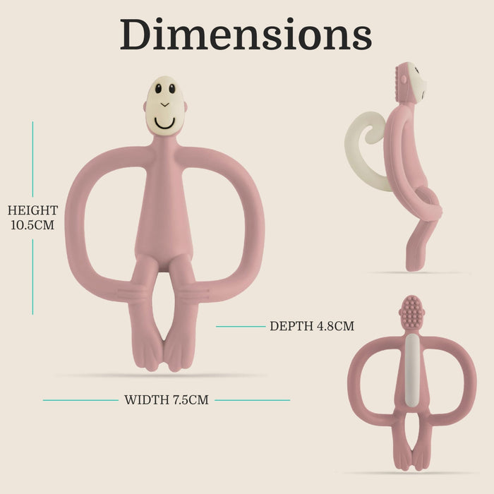 Matchstick Monkey Beißring Affe in dusty pink - pilzessono.shop - zauberhafte Kinderdinge