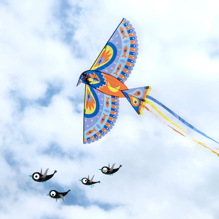 Maxi Bird Drachen – farbenprächtiger Himmelsvogel mit Textilbeutel - pilzessono.shop - zauberhafte Kinderdinge