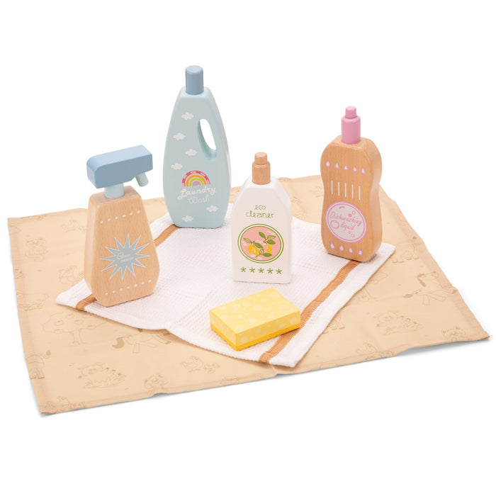Reinigungsmittelset – 7-teiliges Rollenspiel-Set für kleine Helfer - pilzessono.shop - zauberhafte Kinderdinge
