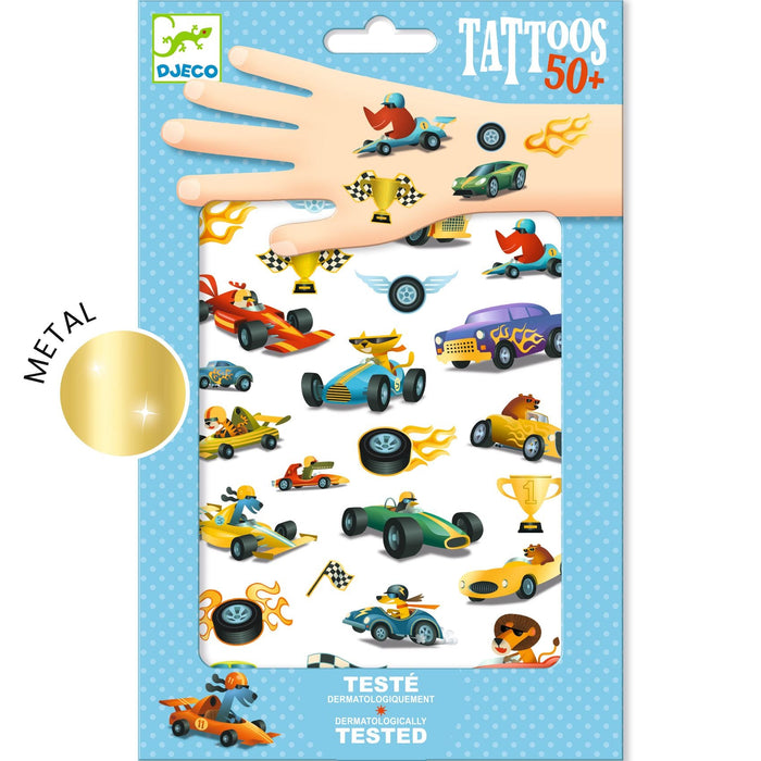 Rennauto 50+ Tattoos - pilzessono.shop - zauberhafte Kinderdinge