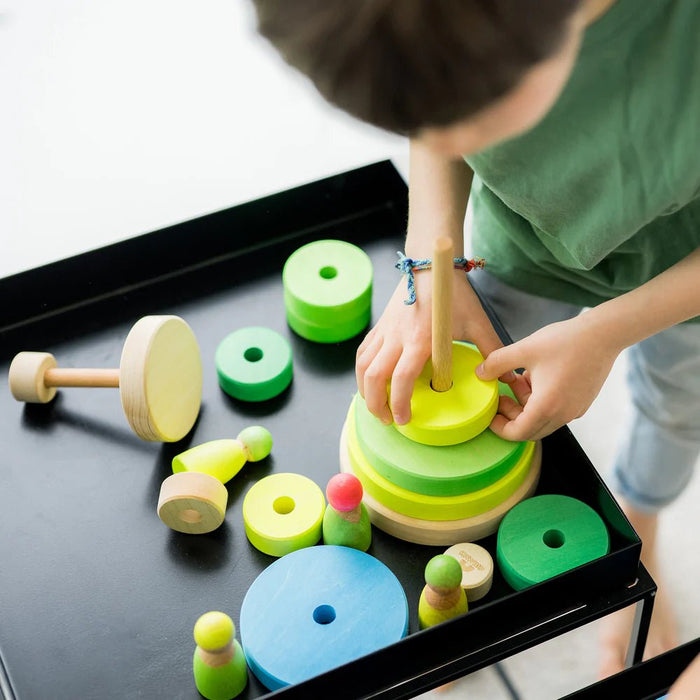 Scheibenturm Neongrün - pilzessono.shop - zauberhafte Kinderdinge