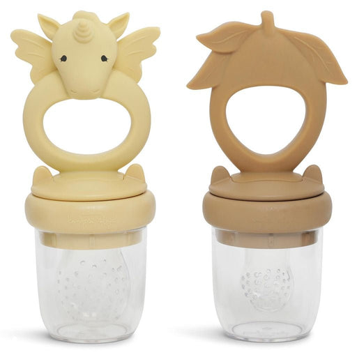 ♡ Silikonschnuller | Fütterschnuller im 2er Pack Einhorn in Limonade & almond von Konges Slojd - pilzessono.shop - zauberhafte Kinderdinge
