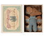 Sleepy wakey baby maus in der Streichholzschachtel in blau - pilzessono.shop - zauberhafte Kinderdinge