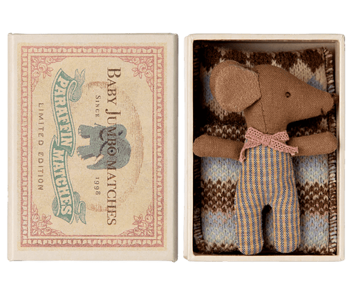 Sleepy wakey baby maus in der Streichholzschachtel in rose - pilzessono.shop - zauberhafte Kinderdinge