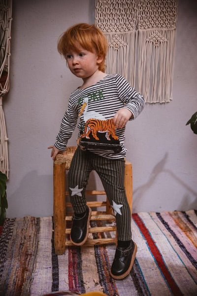 Star Leggings in Khaki - pilzessono.shop - zauberhafte Kinderdinge