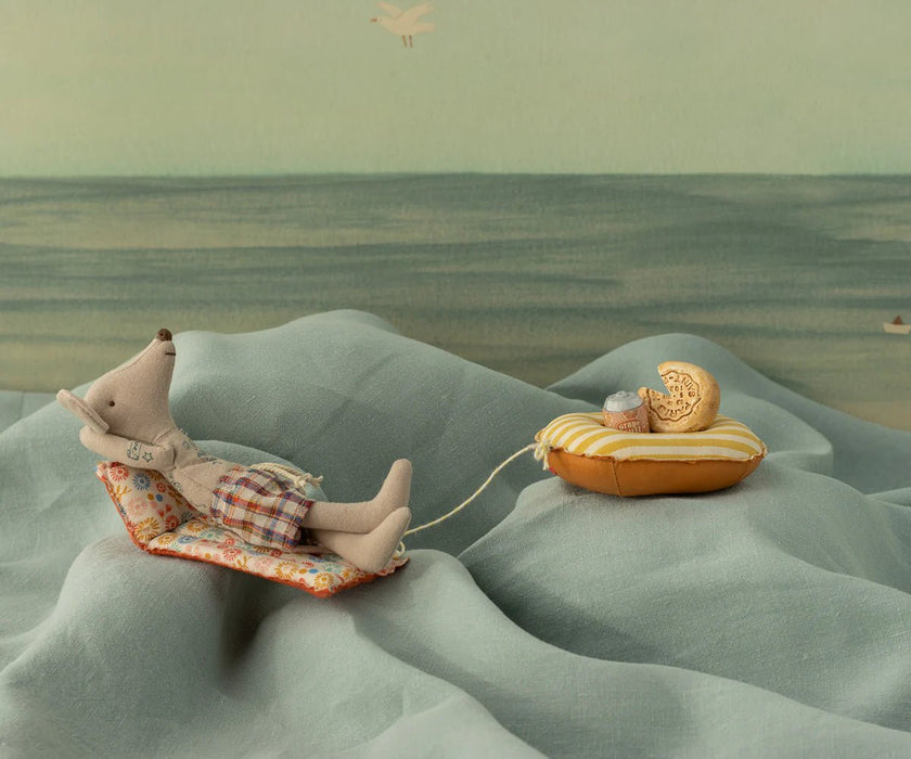 Strandmaus mit Luftmatratze, Papa - Blume - pilzessono.shop - zauberhafte Kinderdinge