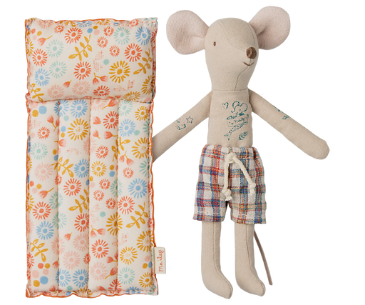 Strandmaus mit Luftmatratze, Papa - Blume - pilzessono.shop - zauberhafte Kinderdinge
