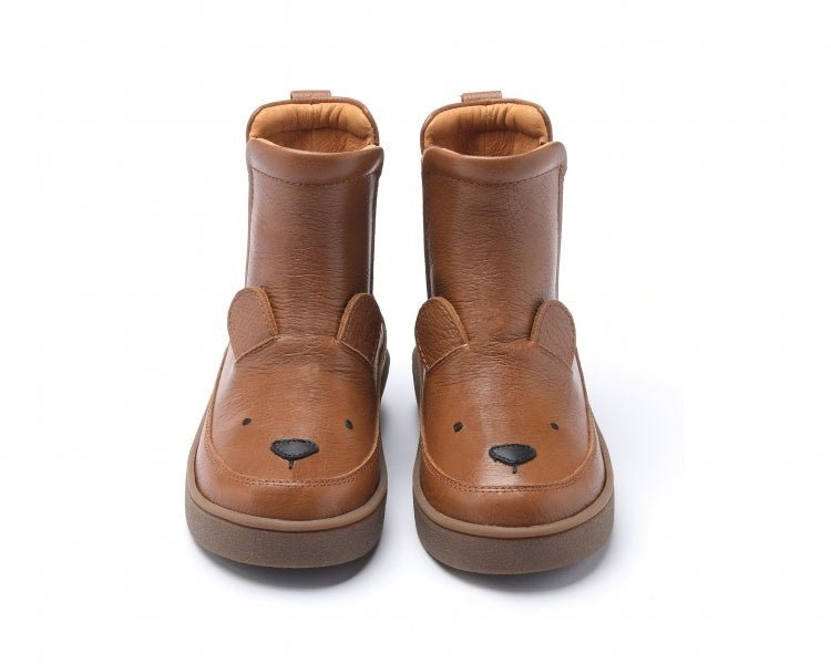 ⋙ Winterstiefel "Thuru" Classic Bear in Cognac Leather aus Leder von Donsje ♡ - pilzessono.shop - zauberhafte Kinderdinge