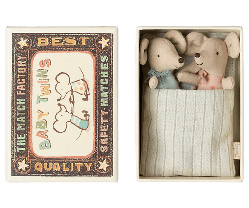 Zwillinge Babymäuse in der Streichholzschachtel - pilzessono.shop - zauberhafte Kinderdinge