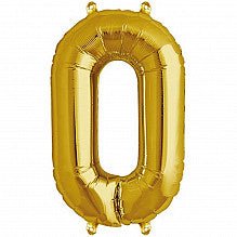 0 Folienballon gold Zahl - pilzessono.shop - zauberhafte Kinderdinge