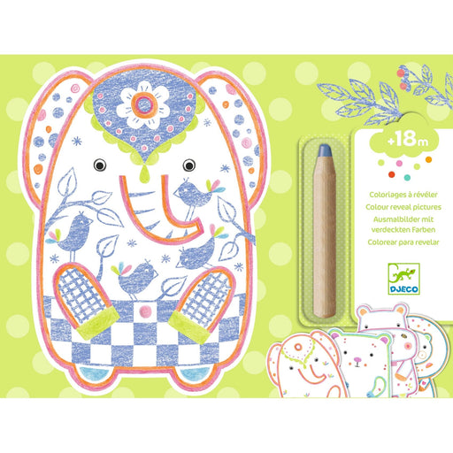 +18m Ausmalbilder mit verdeckten Farben | wilde tiere von Djeco - pilzessono.shop - zauberhafte Kinderdinge