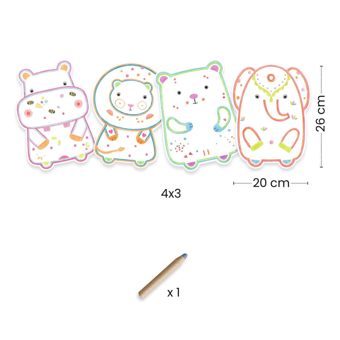 +18m Ausmalbilder mit verdeckten Farben | wilde tiere von Djeco - pilzessono.shop - zauberhafte Kinderdinge