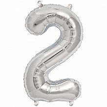 2 Folienballon silber Zahl - pilzessono.shop - zauberhafte Kinderdinge