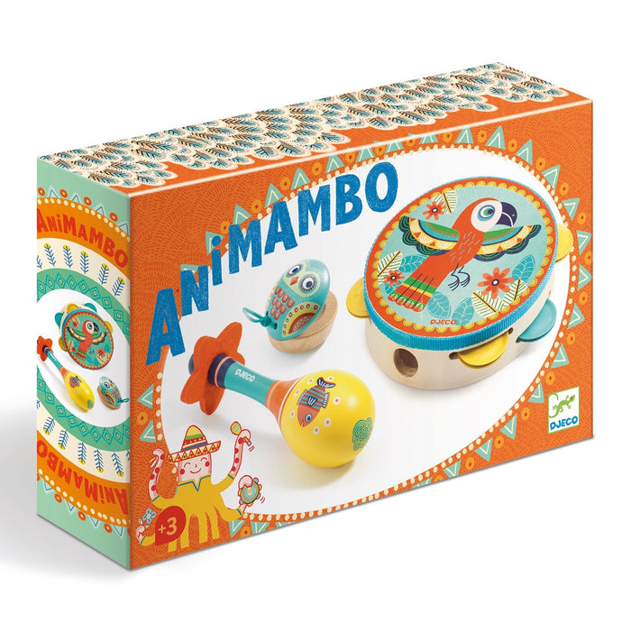 ⋙ 3-teiliges Set: Tambourine, maracas, castanet Animambo von Djeco ♥ - pilzessono.shop - zauberhafte Kinderdinge