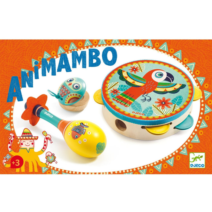 ⋙ 3-teiliges Set: Tambourine, maracas, castanet Animambo von Djeco ♥ - pilzessono.shop - zauberhafte Kinderdinge