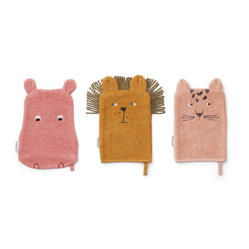 3er Waschlappen | Safari / Dusty raspberry multi mix | von Liewood ♥ - pilzessono.shop - zauberhafte Kinderdinge
