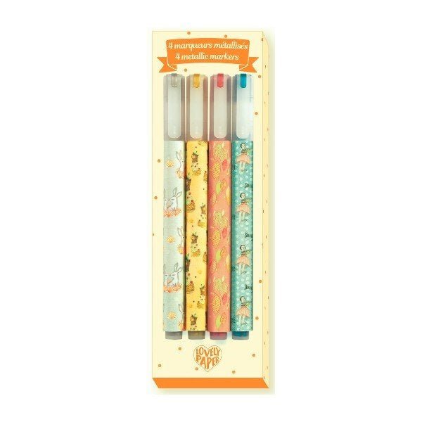 4 Elodie Metallic Marker von Djeco - pilzessono.shop - zauberhafte Kinderdinge